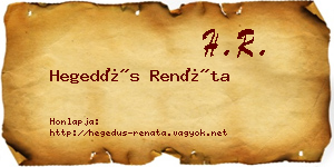 Hegedűs Renáta névjegykártya